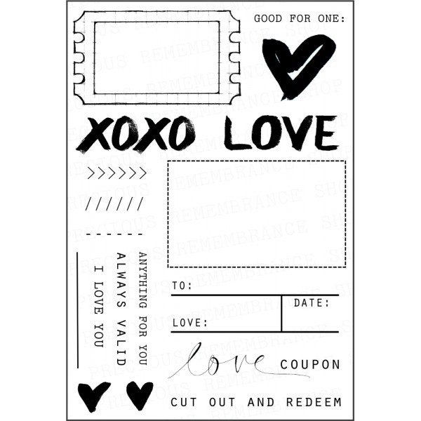 love coupon stamp set